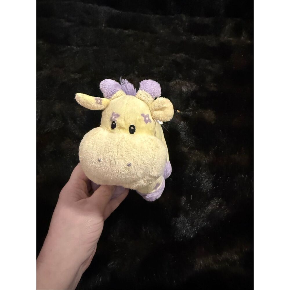 Kellytoy Yellow Giraffe Rattle Plush Purple Flowers Baby Lovey 8” Samantha